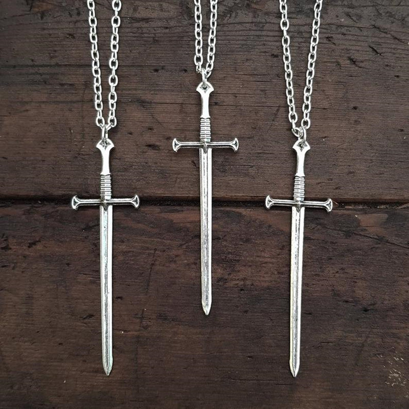 Wholesale Gothic Sword Bronze Retro Punk Necklace